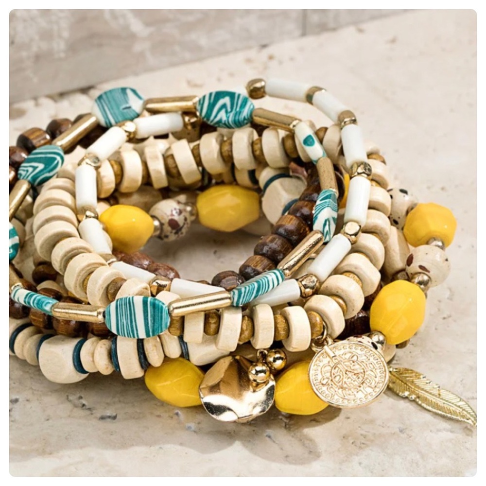 124 Jewelry 2 for $20๐ Multi Stranded Mixed Beads Bracelet - Picture 2 of 7